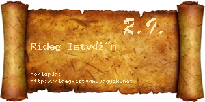 Rideg István névjegykártya